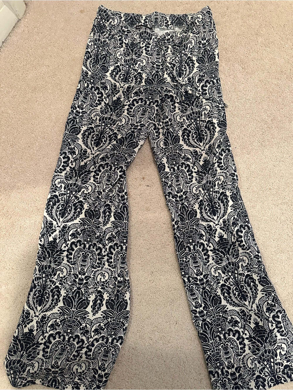 Cambio blue white drawstring loose pants size 6 new without tags never worn